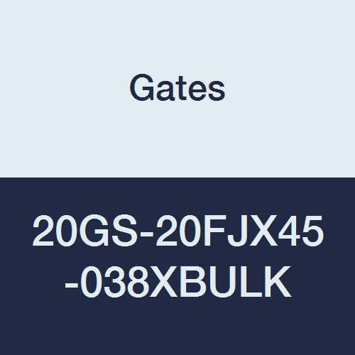 GlobalSpiral Couplings Gates 20GS-20FJX45-038XBULK, Female JIC 37° Flare Swivel, Zinc Plated Carbon Steel, 7.09", 45° Bent Tube, 1 1/4" ID (Pack of 15)
