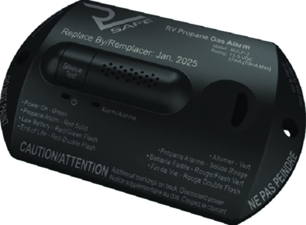 RVLP-2B RV Safe Propane Gas Alarm - 2-Wire, Black