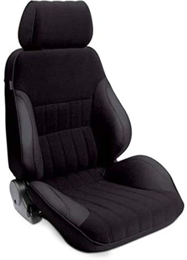 Black Vinyl Sides, ProCar by Scat 80-1000-71RS Black Velour Insert Racing Rally Smooth Back Recliner Right Seat