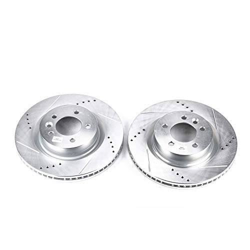 Power Stop EBR806XPR Evolution Front Drilled & Slotted Rotor Pair For Land Rover LR3 2005-2009, Land Rover Range Rover Sport 2006-2009 [Model Specific]