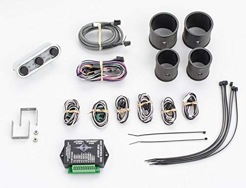 Dakota Digital Climate Control DCC - Vintage Air Gen IV 3-Knob, Horizontal, Satin, Black Alloy, Red Display - Compatible with Most Vehicles
