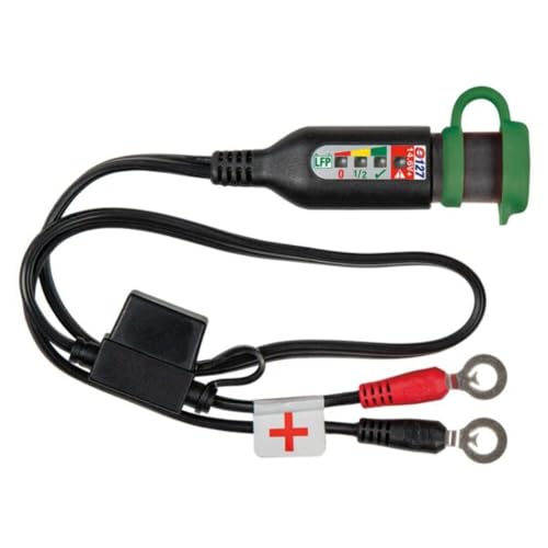 Optimate O-127 cable ring terminal harness with integrated battery status / charge system monitor, 12.8V / 13.2V lithium powersport, smart