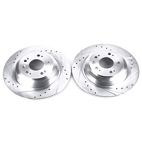 Power Stop Rear JBR1382XPR Drilled & Slotted Evolution Rotor Pair For Acura TL 2009-2014 [Model Specific]