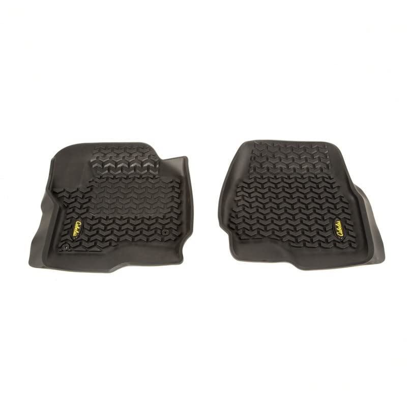 Front Floor Liners Rugged Ridge for Ford F-250/F-350/F-450 | Black | 82902.40 | Fits 2017-2020 Ford F-250/F-350/F-450/F-550 Regular Cab/Extended Cab/SuperCrew Cab