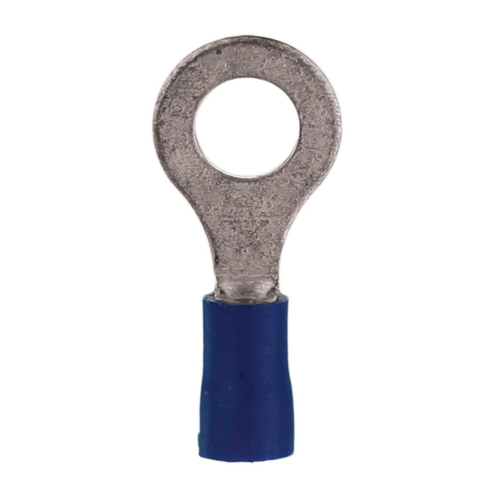 Vinyl Install Bay Terminal Ring Connector 16/14 Gauge 1/4 Inch 100 Pack Blue - BVRT14