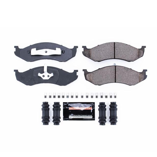 Power Stop Z23-477 Z23 Sport Carbon Fiber Infused Ceramic Brake Pads with Hardware For Cherokee, Comanche, Grand Cherokee, Grand Wagon, TJ, Wagon, Wrangler, Wrangler [Model Specific]
