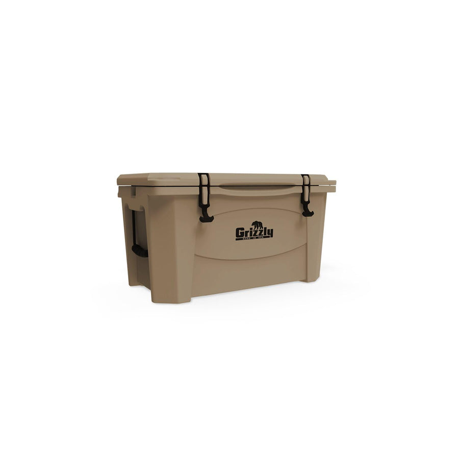 60 Cooler Grizzly | 60 qt Ice Chest Durable Rotomolded Insulated | Made in USA | Warranty for Life | For Beach Boat Camping Fishing Hunting | G60 | Tan
