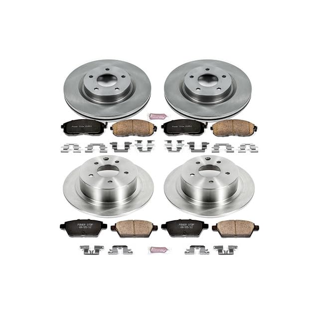 POWERSTOP Autospecialty KOE242 Front and Rear Replacement Brake Kit-OE Brake Rotors & Ceramic Brake Pads For Nissan Altima 2010-2013 [Model Specific]