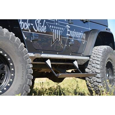 Step Slider Rock Slide Engineering Skid Plate Kit for 2007-18 Jeep JK 4 Door