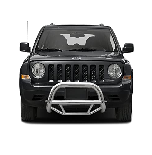Max Bull Bar Black Horse No Skid Plate Stainless Steel Compatible with 2008-2017 Jeep Patriot-MBS-JEB9001