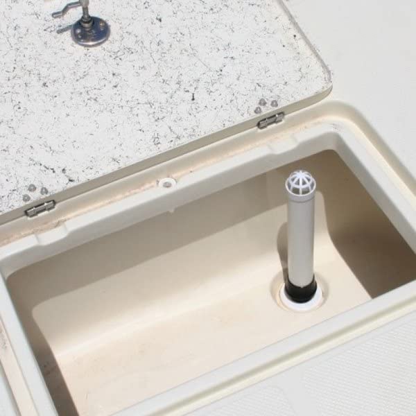 T-H Marine 18 in Overflow Drain Tube - Straight with Screen Fits 1-1/2 in Thru-Hulls (1-5/8in OD Boot) - Livewell and Baitwell Drain Tube - PVC - Easy Pull Top Removal