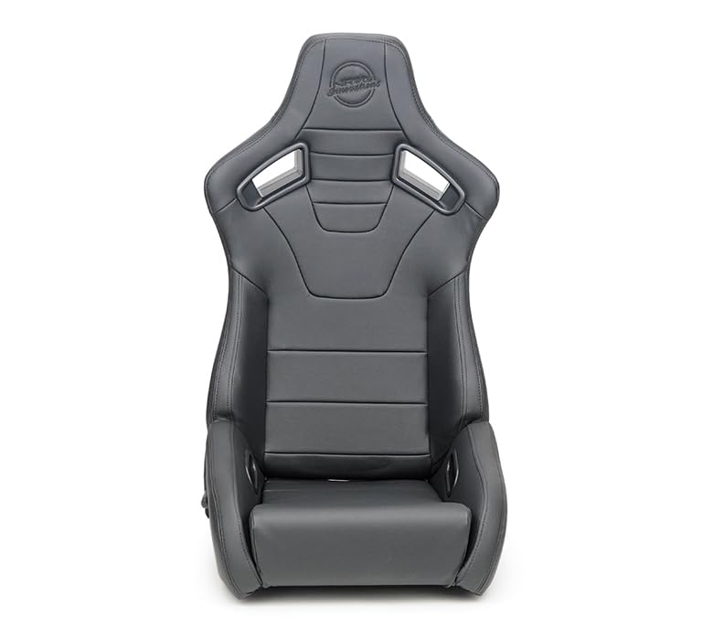NRG Innovations Left, Right Front Pair of NRG Reclinable Bucket Racing Seats Compatible With Vehicle with Aftermarket Seat Brackets, 37" H X 21" W X 26" D, NRG-RSC-750-L-R-BK-BK