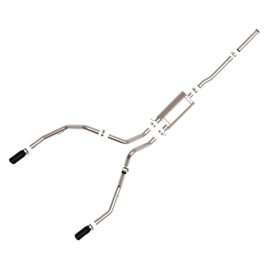 Apollo GT Series aFe POWER 49-44135-B 3" Cat-Back Exhaust System, Dual Black Tip, Stainless Steel, fits GM Trucks