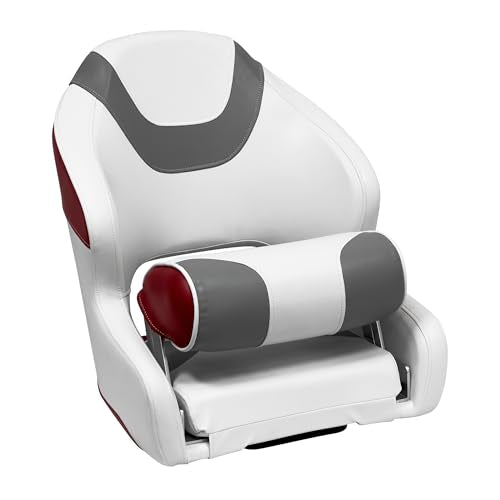 Baja Series Wise 3315-1774 Bucket Seat with Bolster, Brite White/Grey/Dark Red