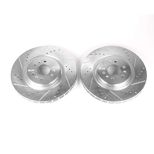 Power Stop AR82105XPR Evolution Front Drilled & Slotted Rotor Pair For Cadillac CTS 2004-2007, Cadillac STS 2005-2011 [Model Specific]