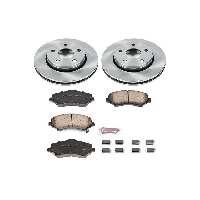 POWERSTOP Front KOE3097 Replacement Brake Kit with Brake Rotors and Ceramic Brake Pads For 2007 2008 2009 2010 2011 2012 2013 2014 2015 2016 2017 Jeep Wrangler | 2018 Wrangler JK