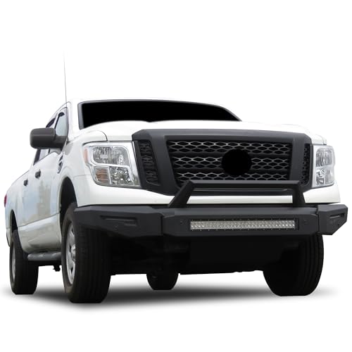 Armour II Heavy Duty Black Horse Modular Front Bumper Matte Black Compatible with 2016-2024 Nissan Titan XD-AFB-NIXD