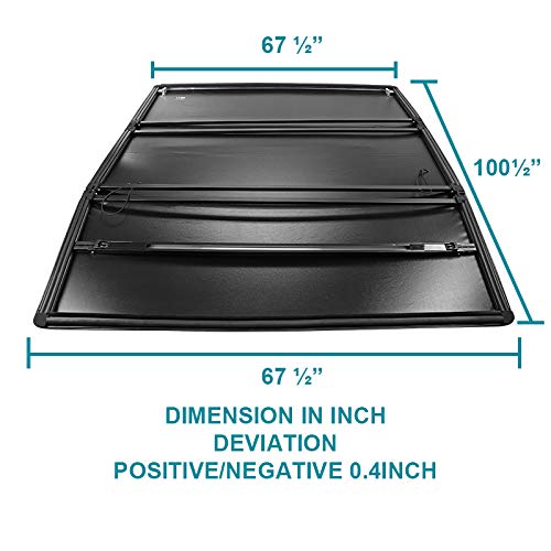 Tri-fold Spec-D Tuning Soft Tonneau Cover Compatible with Ford F150 Super Crew Cab 8FT Bed 2014-2019