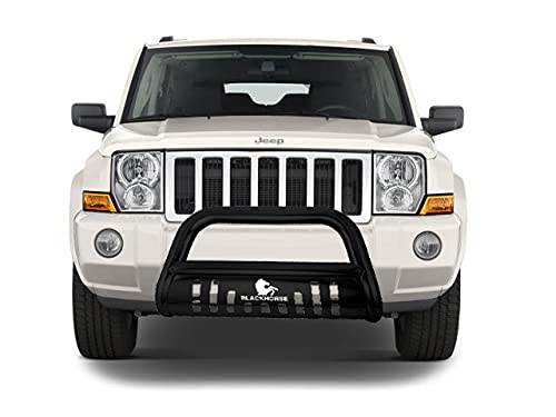 Bull Bar Black Horse Skid Plate Compatible with 2006-2010 Jeep Commander|2005-2007 Jeep Grand Cherokee-BB080009A-SP
