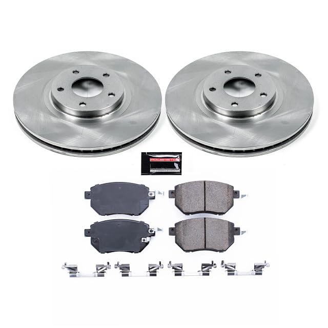POWERSTOP Autospecialty KOE091 Front Replacement Brake Kit-OE Brake Rotors & Ceramic Brake Pads For FX35, FX45, Altima, Maxima, Murano, Murano [Model Specific]