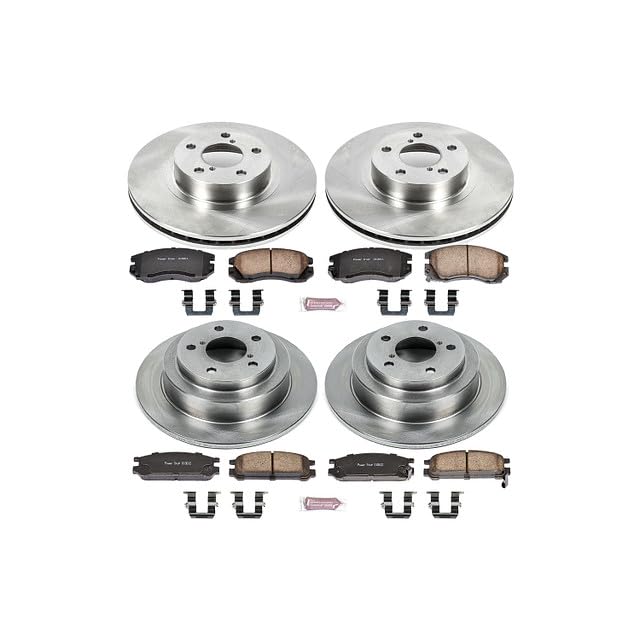 Power Stop Autospecialty KOE1119 Front and Rear Replacement Brake Kit-OE Brake Rotors & Ceramic Brake Pads For Subaru Legacy 1996 [Model Specific]