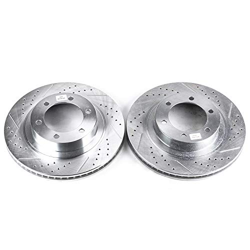 Power Stop JBR975XPR Evolution Front Drilled & Slotted Rotor Pair For Lexus GX470 2003-2009, Toyota 4Runner 2003-2009 [Model Specific]
