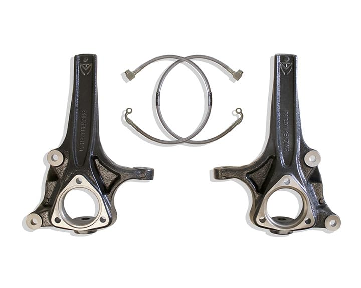 Part# 702740 MaxTrac SUSPENSION'S is A Pair of 4" Lift SPINDLES W/Extended Brake Lines Made from DUCTILE Steel & E-Coated Black