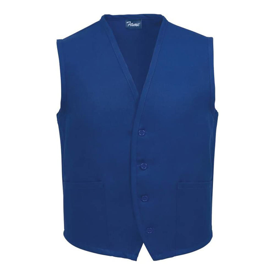 23316 V65 Fame Fabrics Unisex Vest, 2 Pockets, Royal Blue, 3X