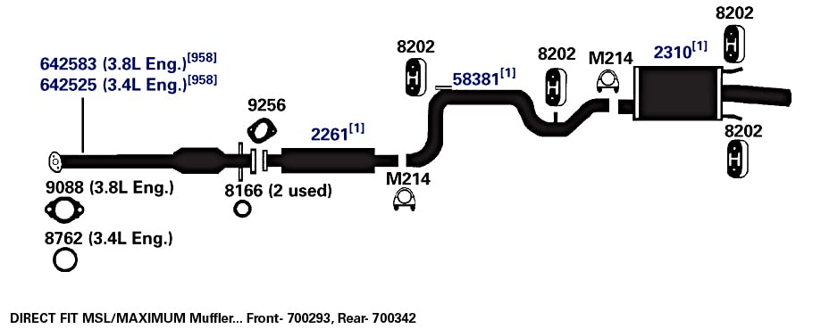 Exhaust Muffler AP Exhaust Products 700293