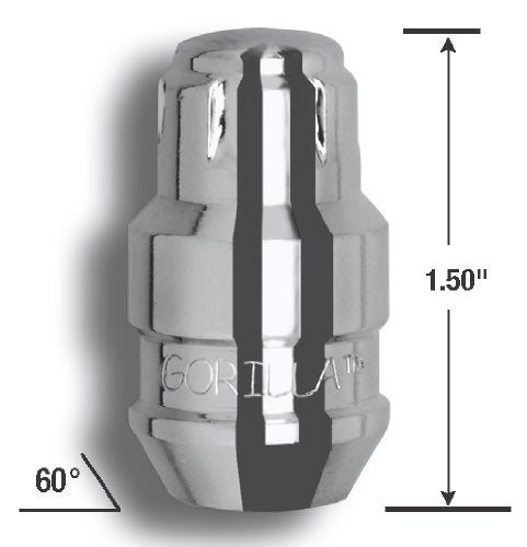 Gorilla 61641N Automotive Chrome Acorn Gorilla Guard II Wheel Locks - Set of 4 (14mm x 1.50 Thread Size)