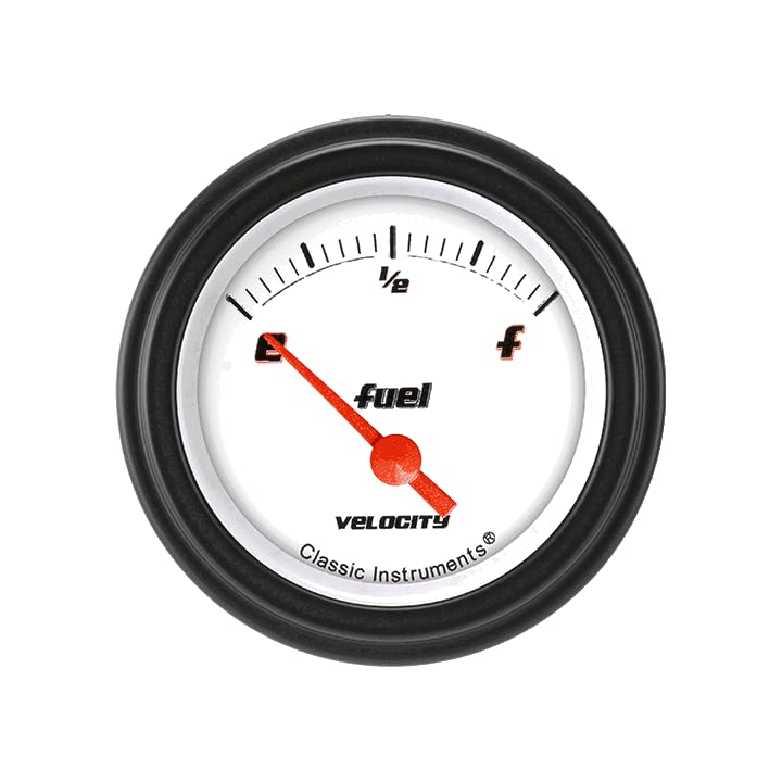 Velocity Classic Instruments White 2-1/8" Fuel Gauge 240-33 Ohm