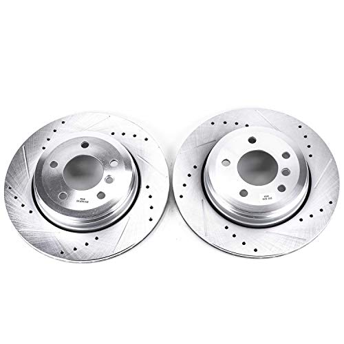 Power Stop Rear EBR874XPR Drilled & Slotted Evolution Rotor Pair For BMW 525i 2004-2007, BMW 528i 2008-2009, BMW 530i 2004-2007 [Model Specific]
