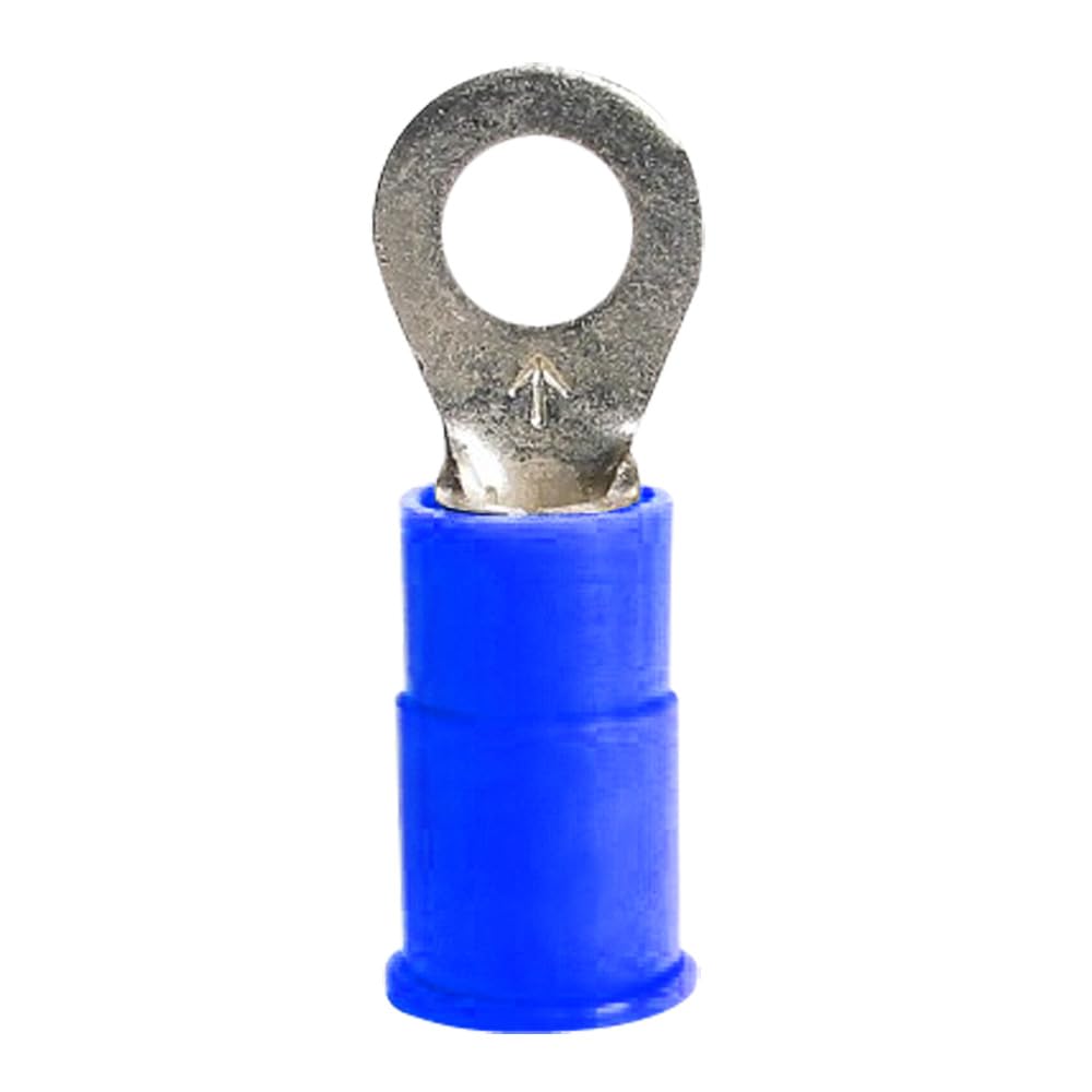 Install Bay 16/14 Gauge Vinyl Terminal Ring Connector 3/8 Inch, Blue - BVRT38, 100 Pack