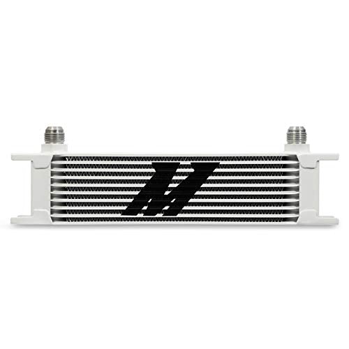 Universal Mishimoto 10 Row Oil Cooler, White