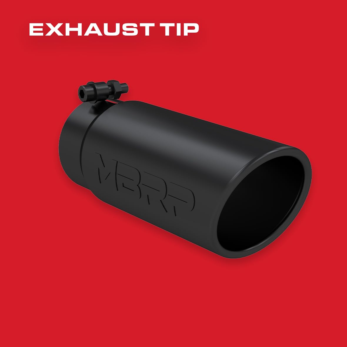 MBRP 4 O.D. Universal Tip Angled Rolled End 3.5 inlet 10 length- Black Finish
