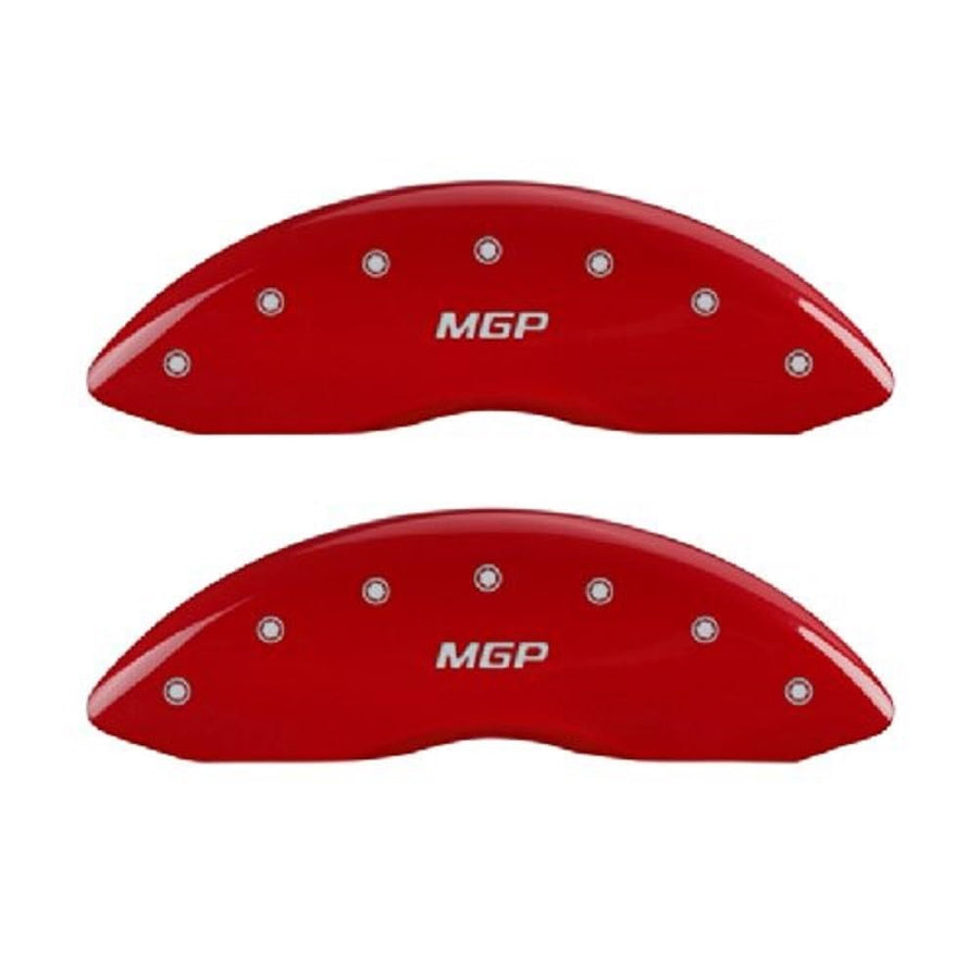 MGP 'MGP' Engraved Caliper Covers 22073SMGPRD with Red Powder Coat Finish and Silver Characters, (Set of 4)