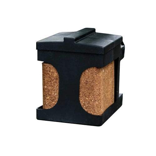 Block Holder Capsule Feeders for 20-25 lb Salt, Mineral, and Attractant Blocks with Mounting Straps, Black