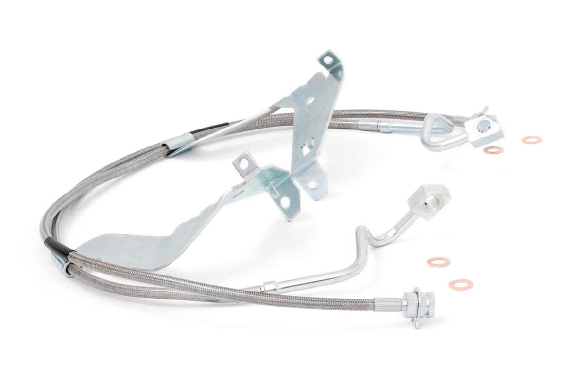 Rough Country Stainless Front Brake Lines for 2008-2015 Ford Super Duty - 89710