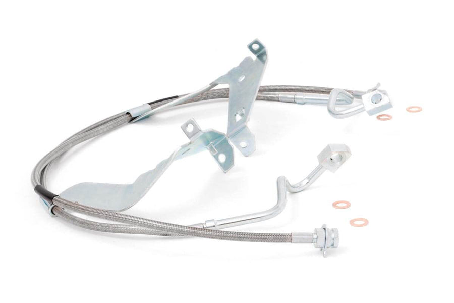 Rough Country Stainless Front Brake Lines for 2008-2015 Ford Super Duty - 89710