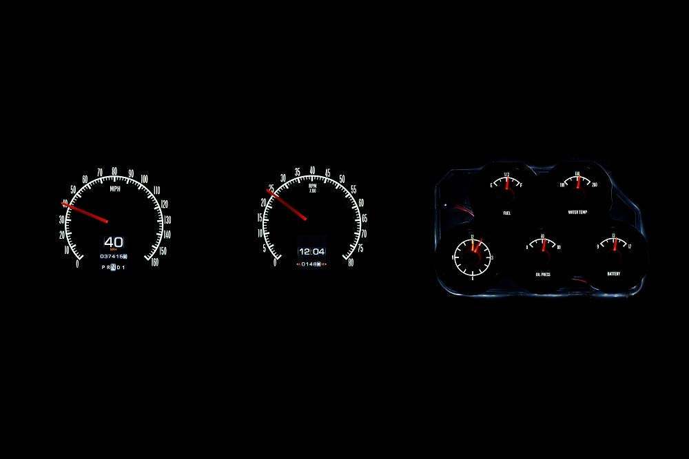 Dakota Digital Retrotech Gauge RTX-68C-VET-X Instrument System Compatible with 1968-77 Chevy Corvette