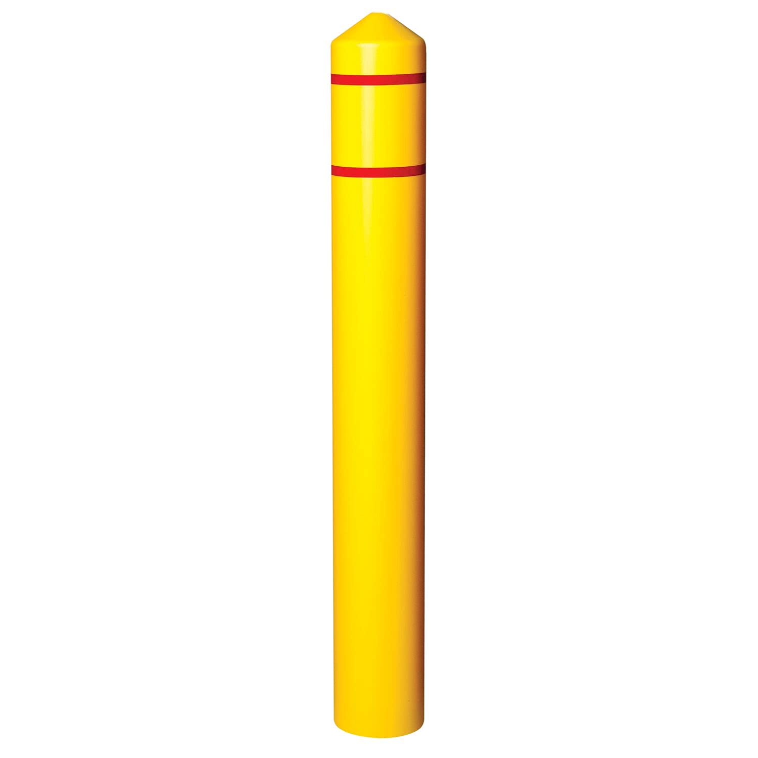 Bollard Covers Eagle for 4 Inch Poles - 56" Tall, Durable Smooth HDPE Plastic - Trimmable Yellow Bollard Post Sleeve for Parking Lots, Warehouses, and Loading Docks, 1735YRS