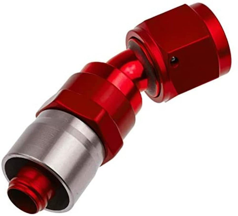 7030-06-3 Redhorse Performance Crimp Style Hose End (Red), 1 Pack