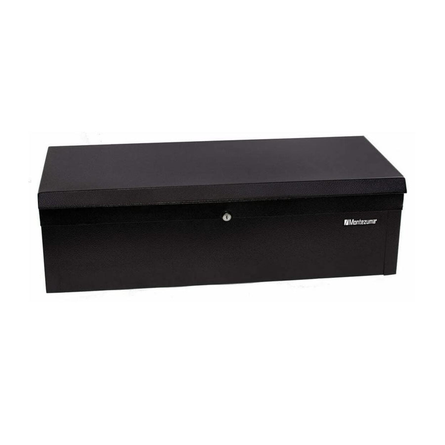 36" Montezuma Steel Portable and Lockable Tool Storage Utility Box with Handles, Black