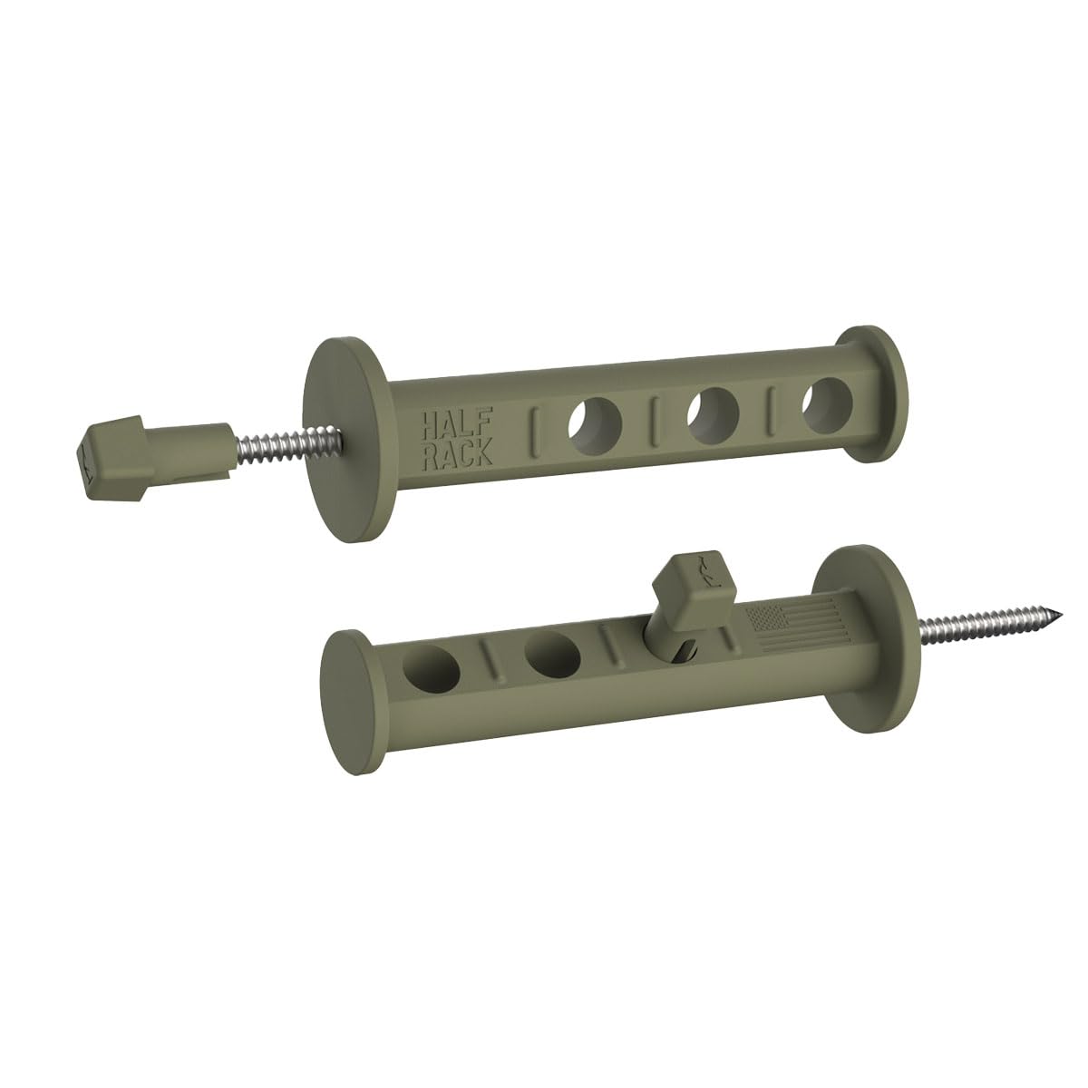 Hunter Gear Hanger Half Rack (2PK) - Hanging Guns, Bows, Boots and More - Made in The USA, Green