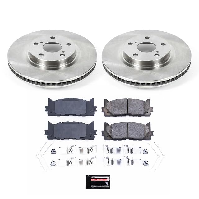 Brake Rotors Kit Power Stop For Lexus ES300h ES350 Toyota Avalon Camry - Front OE Replacement Rotors Kit with Ceramic Brake Pads Autospecialty, KOE3053