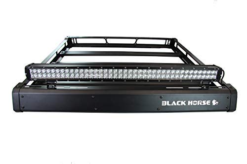 Traveler Black Horse Steel Roof Mounted Cargo Basket Rack Kit Modular(61"x20"x9") Black Compatible with 1987-2017 Jeep Wrangler|1997-2017 Jeep Wrangler|2007-2017 Jeep Wrangler-BA-JKBO-KIT13