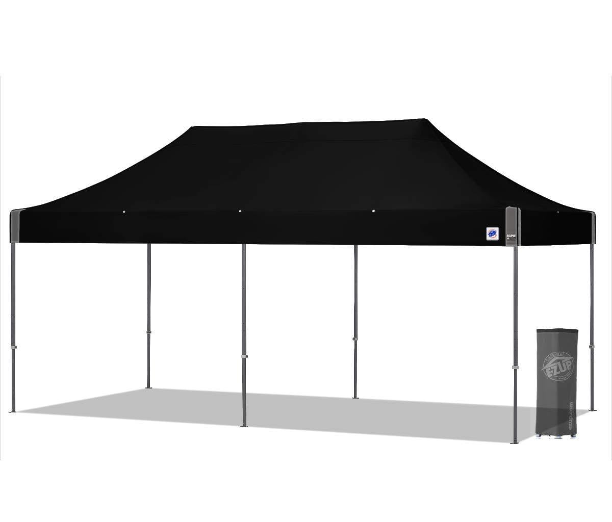 E-Z UP Instant Shelter Eclipse Canopy, 10' x 20', Gray Steel Frame and Professional Grade Black Top