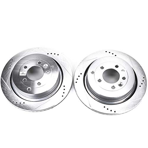 Power Stop Rear EBR1046XPR Drilled & Slotted Evolution Rotor Pair For Land Rover LR3 2005-2009, Land Rover LR4 2010-2016, Land Rover Range Rover Sport 2006-2013 [Model Specific]