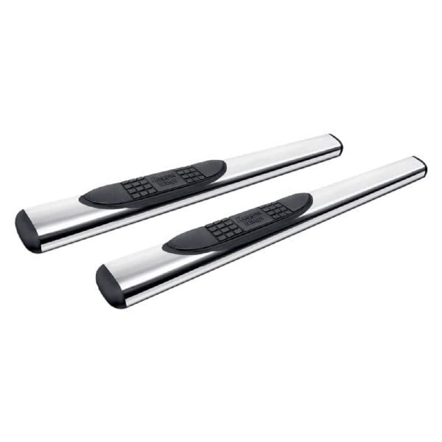 Tube Side Step Kit Rugged Ridge 11593.07, Oval, 4.25 Inch, Stainless; 07-18 Wrangler, 2 Door