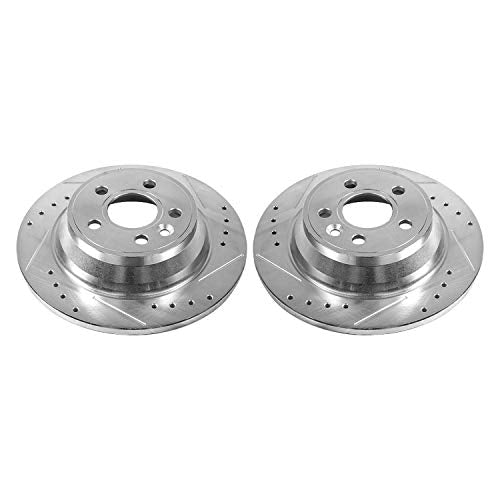 Power Stop Rear EBR1074XPR Drilled and Slotted Rotor (Pair) For Volvo S80 2007-2011, Volvo S80 2016 [Model Specific]